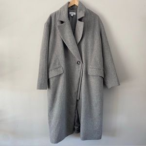 NWT Nordstrom Light Heather Grey Long Button Front Coat 2X